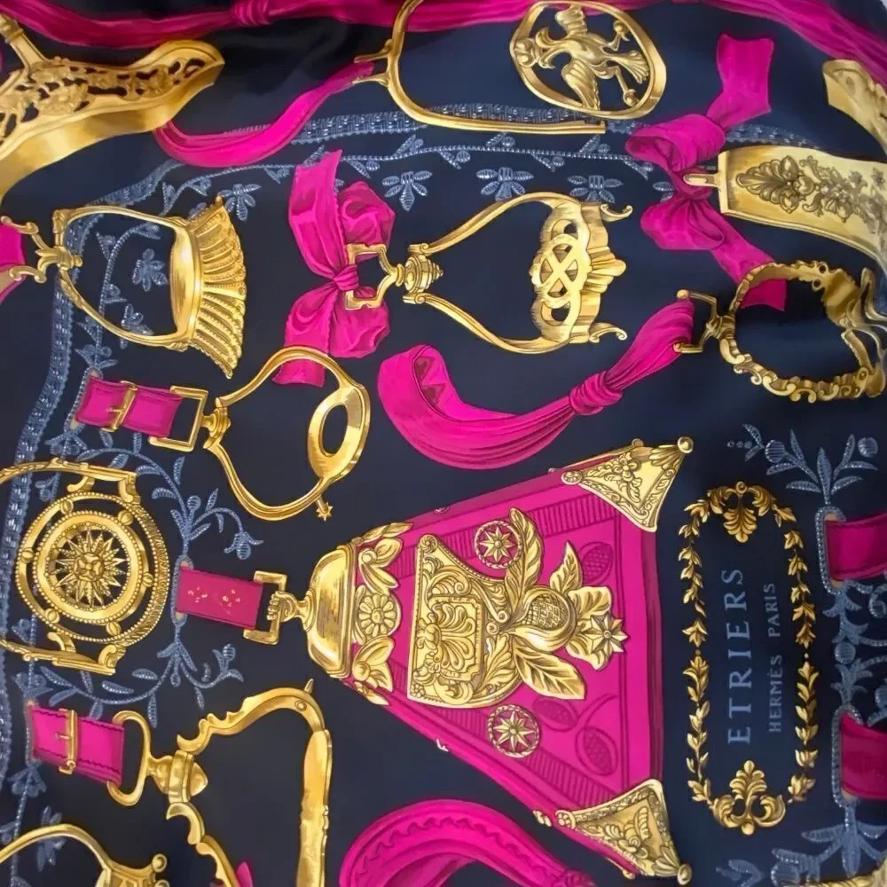 Vintage HERMÃˆS Carre 90 Silk Scarf Etriers by FranÃ§oise de la Perriere 1964 - Picture 5 of 10